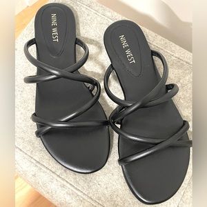 Nine West Black Strappy Sandals. Brand New, Never Worn, Still in original box